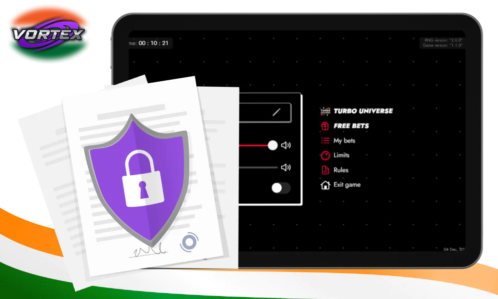 When playing Vortex, you can be sure that your data is protected